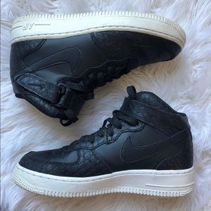 Black snakeskin Nike Air Force ones